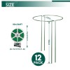 LKSSZS 12 Pack Garden Plant Support Stakes, Half Round Peony