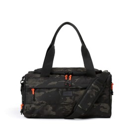 Vooray Boost Duffel, Water-Resistant Gym Bag with Shoe Compartment, Accessory Pockets, Small Overnight Travel Bag, Durable Sports Duffel Men Women 22L