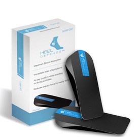 Heel Defender Copas de talón de apoyo para tendinitis de Aquiles y fascitis plantar, plantillas cómodas de 0.6 para mujeres y niños, pequeñas (1 par)