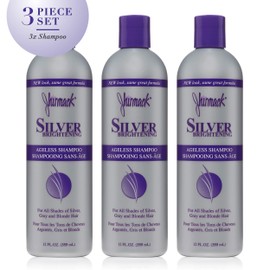 Jhirmack Silver Brightening Purple Shampoo Set of 3 for all types of silver, grey, and blonde hair