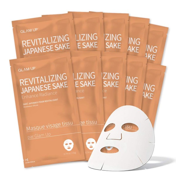 GLAM UP Sheet Mask Revitalizing Japanese Sake (10 sheets) -