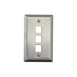 Networx Keystone Wall Plates (3 PORT, STAINLESS STEEL)