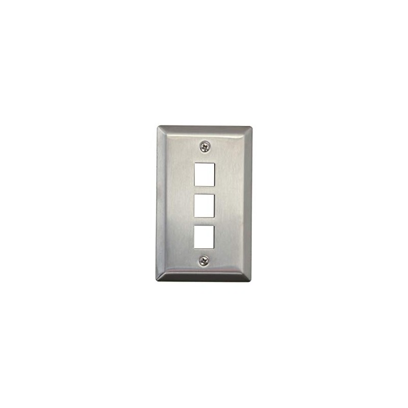 Networx Keystone Wall Plates (3 PORT, STAINLESS STEEL)