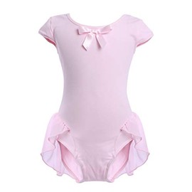 OBEEII OBEEII Toddler Kid Girl Cap Sleeve Ballet Dress High Low Skirted Leotard Ballerina Gymnastic Dancewear Activewear Costume (Pink, 18-24 Months)