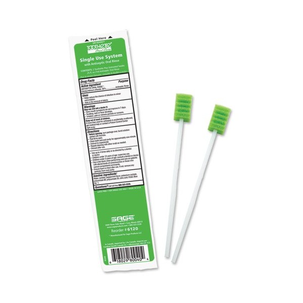 Toothette® Oral Care Plus Swabs with Alcohol-Free Mouthwash - Each (1 package)