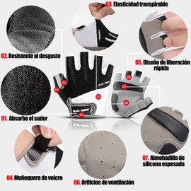 Guantes Gym, Guantes de Fitness y Ciclismo Antiderrapantes por Hombres Mujeres, Relleno Grueso Muñequera Deportivos para Entrenamiento de Levantamiento de Pesas, Crossfit, Bicicleta, Powerlifting, Rojo, M