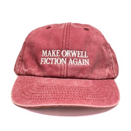Vivian Flytrap Unisex Make Orwell Fiction Again Washed Embroidered Dad Baseball Cap - Red