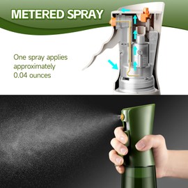 hoforife Glass Olive Oil Sprayer for Cooking 7.6 oz (Olive Green Bottle)