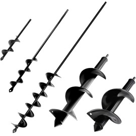 SORANGEUN 5pcs Auger Drill Bit for Planting - Plant Auger for Cordless Drill - Bulb Planter Tool for Bulbs Planting&Holes Digging - 3/8" Hex Drive Drill