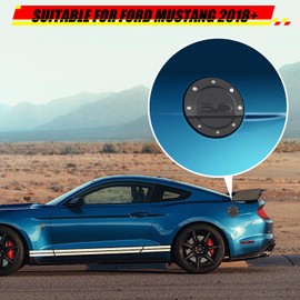 KAKABAS Gas Tank Cap Cover Compatible with Ford Mustang GT 2015-2020, Fuel Filler Door Cover Fuel Tank Cap for 2015-2020 Ford Mustang GT Exterior Decoration Accessories (Black)