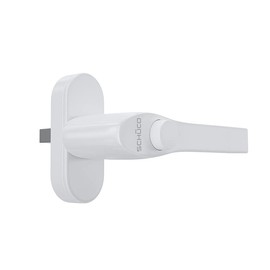 SCHÜCO Window handle with push button, window handle with lock button as child lock and burglary protection from the brand manufacturer Schüco