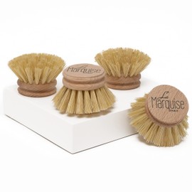 La Marquise - Zero Waste Replacement Heads for Wooden Dish Brush - Four Replacement Heads Included - Sustainable Washing Up Brushes