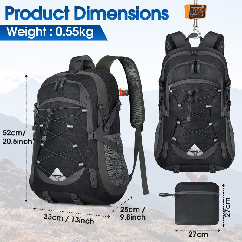 Hiking Backpack Men Women 40L Waterproof Backpack Foldable Lightweight Travel