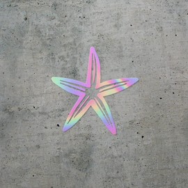 Decal Stickers of Ornamental Starfish (Hologram) (Set of 2) Premium Waterproof Vinyl Decal Stickers for Laptop Smartphone Car Dirt Bike Wall Room Mason Jar Bathtub Door - ANDstic510213HO