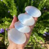 Natural Cat Eye Selenite Palm Worry Stone Polished Crystal Minerals