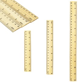 3 Pcs Ruler Wooden, 15cm 20cm 30cm Ruler