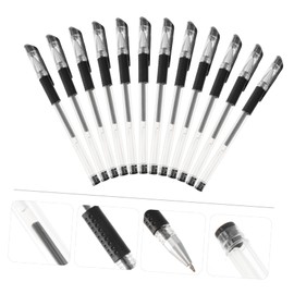 12pcs 0.5mm Fine Point Gel Ink Rollerball Pens, Black, Smooth Writing for Office, School, Home, Ergonomic Design, Comfortable Grip