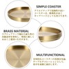 NOELAMOUR Coaster Brass Metal Gold 3D Round Stylish Vintage Diameter