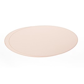 Nikalaz Oval Placemats Set (Pack of 4) Recycled Leather Table Mats 18 x 13 inches (45.7 x 33 Centimeters), Kitchen Dining Table Décor by Nikalaz (Beige - Creamy White)
