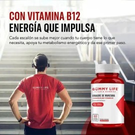 Gomitas Vinagre Manzana Gummy Life Vit B12 Zinc 60pzs                                                                                                 