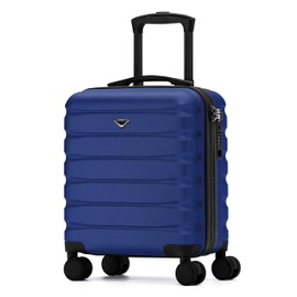 Flight Knight Carry On Suitcase 18x14x8 Hardside Built In TSA Lock & USB Port Lightweight Luggage Silent Double Spinner Wheels Maximum Underseat Carry-On Bag For American & United Approved Airlines