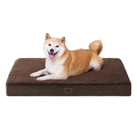 EHEYCIGA Orthopedic Foam Dog Bed for Large Dogs, 35"L x 23"W x 3.5"Th, Brown