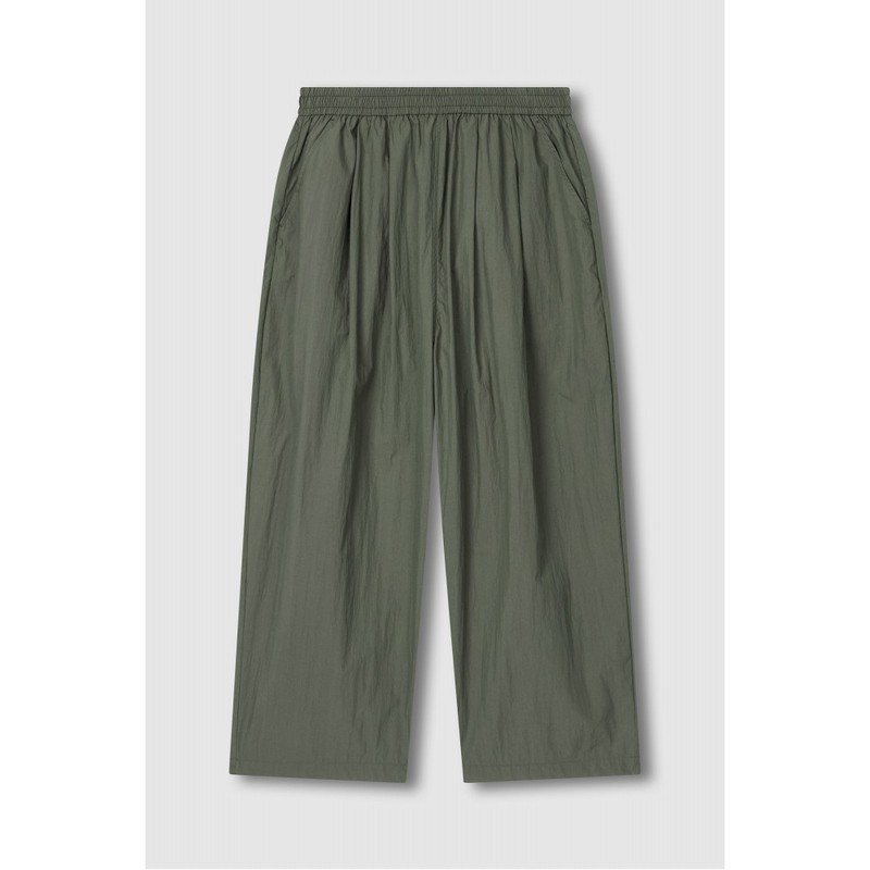 JAJU [JAJU] Women's Crisp Easy Banding Pants_Khaki