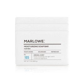 MARLOWE. No. 105 Body Moisturizing Soap for Men 7 oz | Made with Shea Butter & Natural Ingredients for Gentle Cleansing | Rich & Creamy Lather | Awesome Original Scent (Pack of 3)