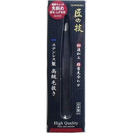 Takumi no Kikatsu Stainless Steel Premium Tweezers, Beveled Tip, Green Bell x 4 Pieces