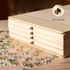 Becko US Wooden Jigsaw Puzzle Sorting Trays with Drawer Design