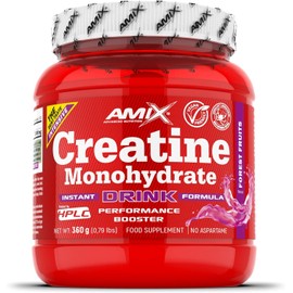 Amix Creatina Monohidrato Powder Drink 360 gr/Mejora el Rendimiento Deportivo - Aumenta la Masa Muscular/Perfecta para Deportistas Sabor Frutas del Bosque