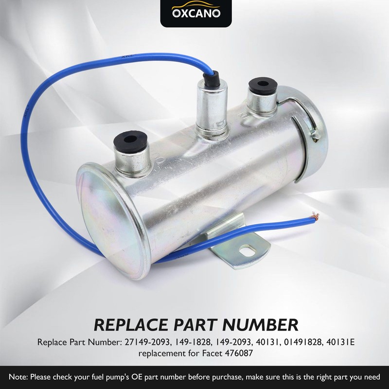 OXCANO 476087 Electric Fuel Pump 27149-2093 149-1828 12V Cylindrical Universal