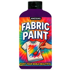 ninesung Purple Fabric Paint for Clothes, Non-Toxic Acrylic Textile Paint for T-Shirts, Shoes, Clothing, Jeans, Bags, DIY Projects & Art - Vibrant & Wash-Resistant (Purple,10.5 Fl Oz)