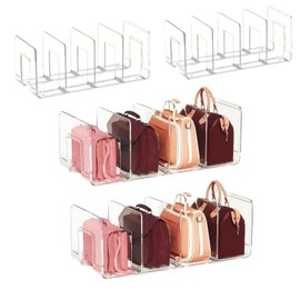 4 Pcs Organizador de Bolsos para Clóset, Organizador de Bolsos de Mujer de 4 Pcs y 16 Compartimentos, Organizador de Closet para Bolso de Mano, Libros