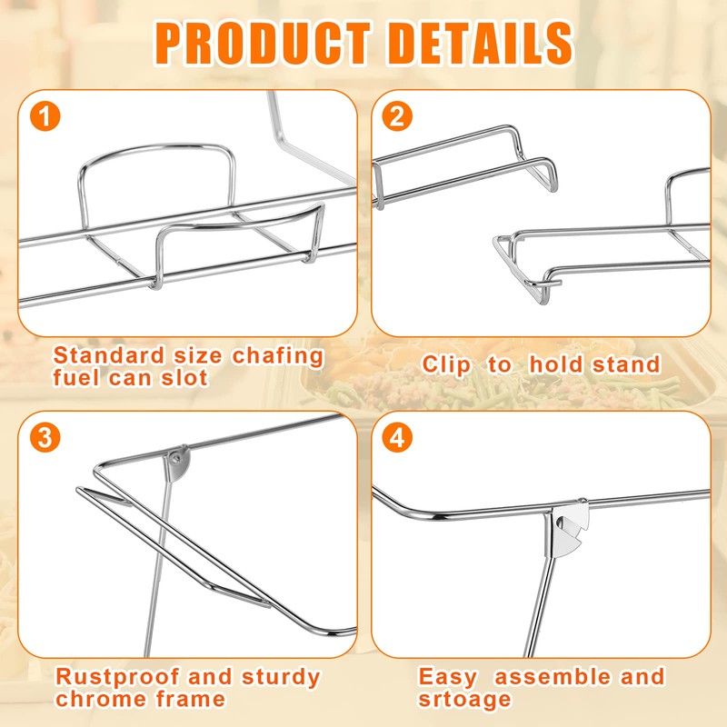 Geosar 32 Pack Wire Buffet Rack Stand Folding Chafing Stand