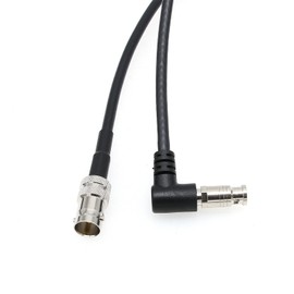 HangTon 6G SDI Video Cable HD Micro BNC to Female BNC Adapter for Blackmagic Video Assist 4K 5" Monitor, Right Angle High Density 2m