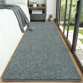 AROGAN Washable 2x6 Runner Rug for Hallway, Long Runner Rugs wtih Soft Memory Foam for Bedroom, Non Slip Backing Carpet Runners for Hallways, Kitchen, Bathroom, Entryway Home Decor, Matte Grey-Green