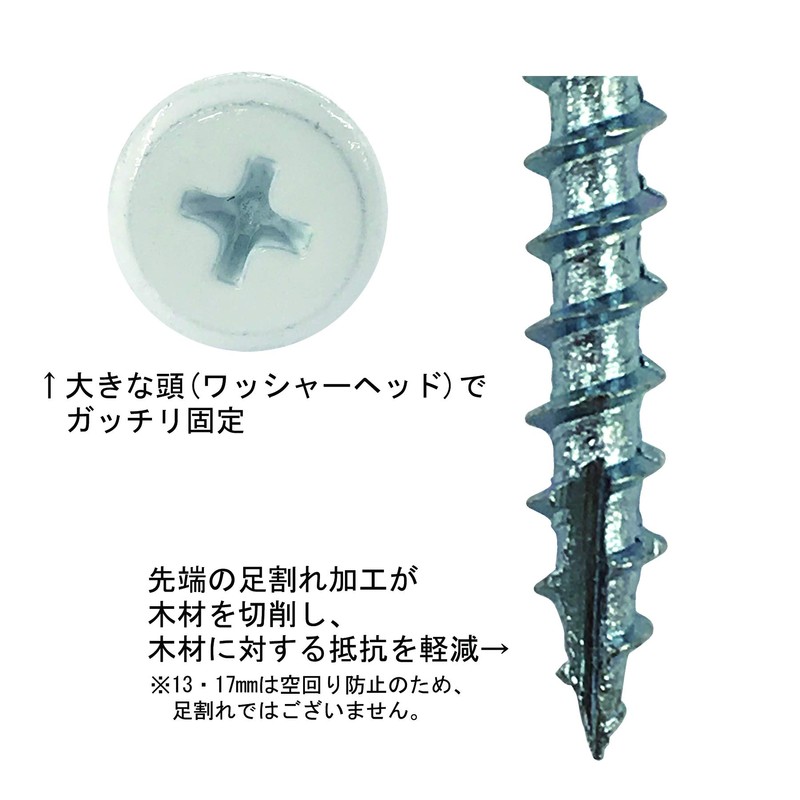 DAIDOHANT 10176829 Woodworking Screw Good (White Head) (Nominal Diameter d)