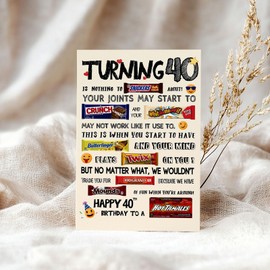 ACHICGIRL Funny 40th Birthday Card for Women Men, Happy 40th Birthday Gifts for Women Men, Unique 40 Year Old Bday Cards Gifts for Him Her, Cute 40th Birthday Decorations Ideas