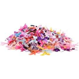 100 Pcs Decorative Satin Ribbon Bows,Colorful Assorted Smallest Satin Ribbon Bows Size 10 mm. Tiny Embellishment Craft Artificial Applique Wedding Ribbons Fabric Ribbons for Crafts and Wedding