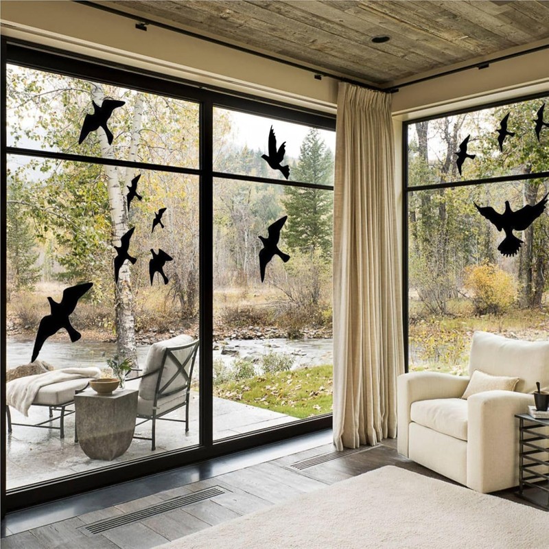 Lexziuo 30PCS Bird Anti-Collision Window Stickers - Large UV Reflective