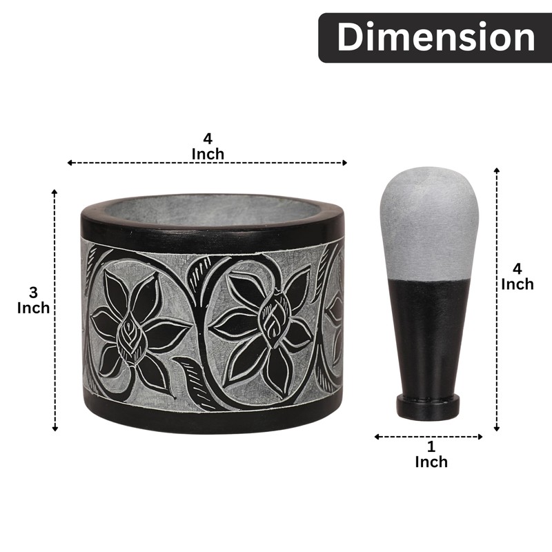 Divit Shilp Mortar and Pestle, Made of Heavy Duty Polished