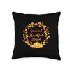Displace Design Thanksgiving Grateful Thankful and Blessed Wreath Throw Pillow,