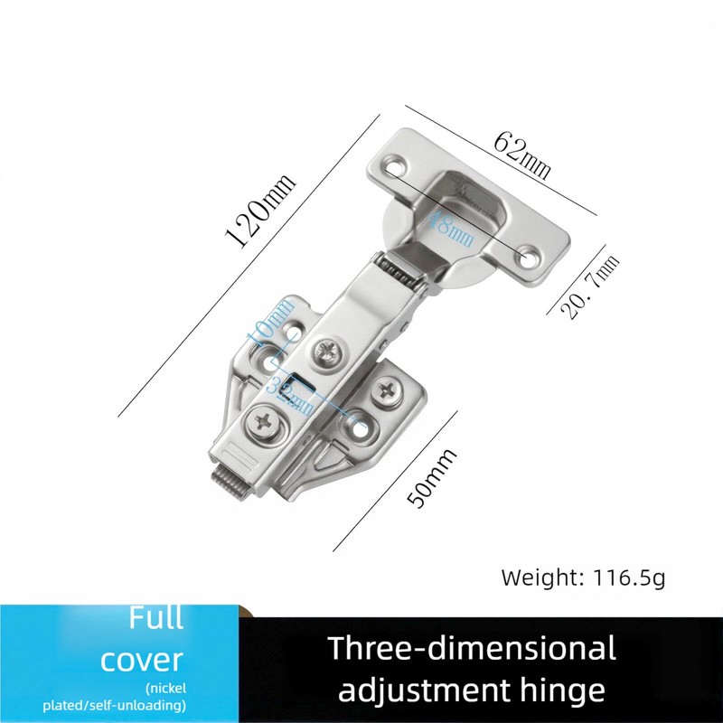 2pcs Fully Covered American Style 105 Degree Frameless Cabinet Hinges,
