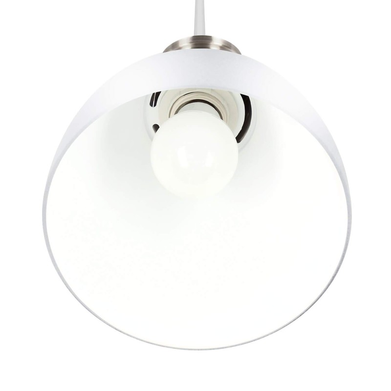 LED Universum "Steve" Pendant Light, Metal White with Silver Base,