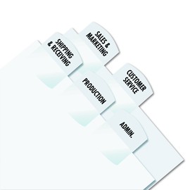 Redi-Tag Printable Laser Index Tabs, 1.125 Inches, White, 100 per Pack (33117)