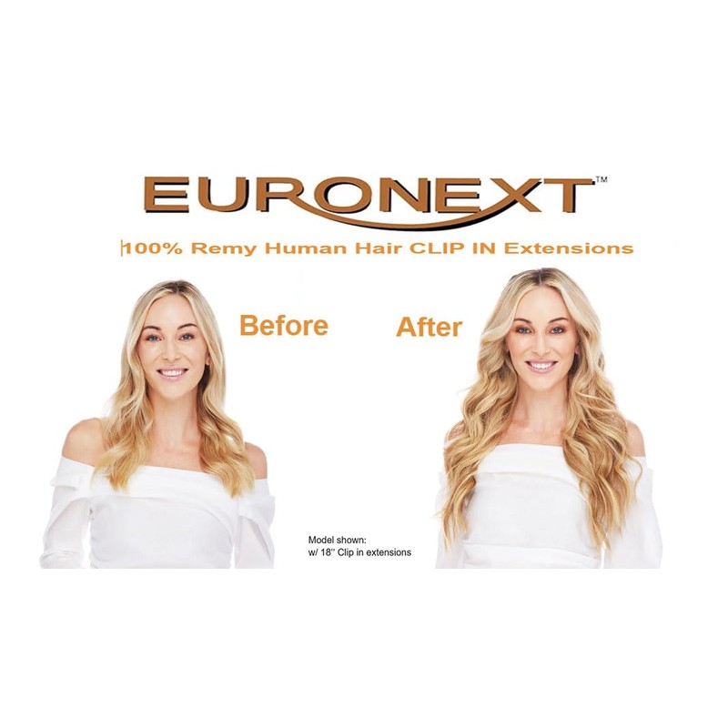 JULY SALE- EURONEXT Clip in hair extensions, 100% Remy human