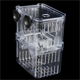 Caylingdee Aquarium Fish Breeder Box Acrylic Fish Breeding Tanks Fish Isolation Breeding Box Hatching Incubator Box for Baby Fish Shrimp Clownfish Guppy with 2 Suction Cups