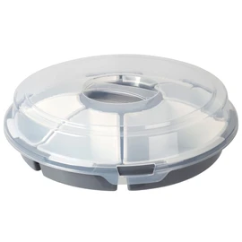 Spetebo Transport Serving Set with 6 Bowls, Diameter 33 cm, Round Snack and Dip Transport Box with Lid, Snack Plate, Snack Box, Dip, Tapas, Bowls, Serving Plates, Dishwasher Safe