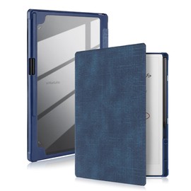 WALNEW - Case for Remarkable Paper Pro, Transparent Hard PC Back Cover Book Cover with Pen Holder, Protective Case for the 11.8 Inch Color Tablet (2024) Remarkable Paper Pro (2024) (Dark Blue)